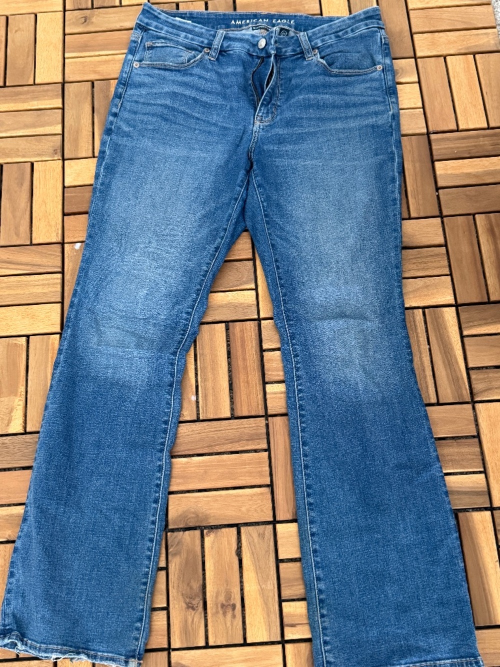 American Eagle Curvy High Rise Skinny Kick Jeans Size 12R Medium Wash